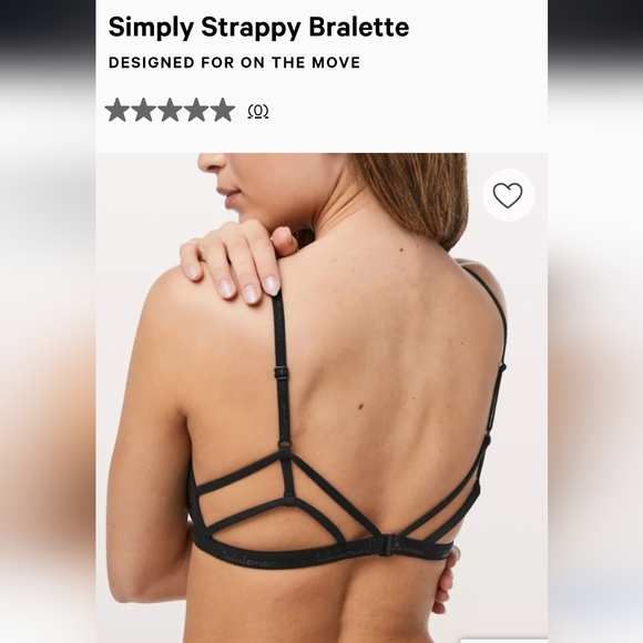 lululemon athletica Other - Lululemon Simply Strappy Bralette Black XS Extra Small NEW
